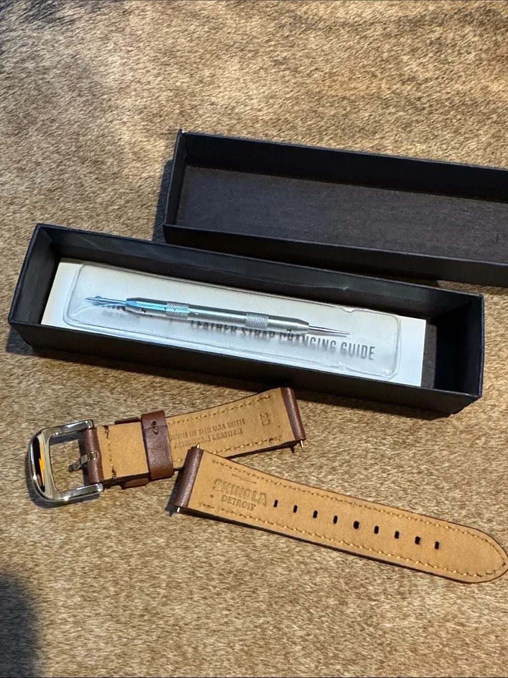 Shinola Leather Watch Strap in Brown 20mm